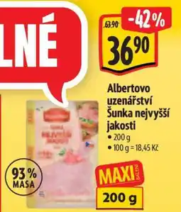 Albert Albertovo uzenářství Šunka nejvyšší jakosti nabídka