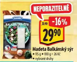Albert Madeta Balkánský sýr nabídka