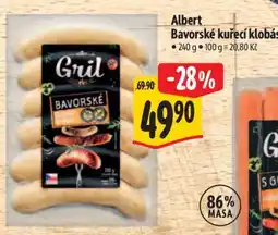 Albert Albert Bavorské kuřecí klobásy nabídka
