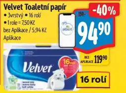 Albert Velvet Toaletní papír nabídka