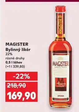 Kaufland MAGISTER Bylinný likér nabídka