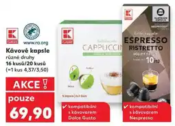 Kaufland Kávové kapsle různé druhy nabídka