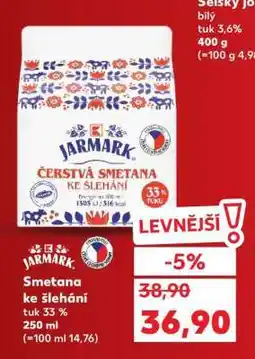 Kaufland Smetana ke šlehání nabídka