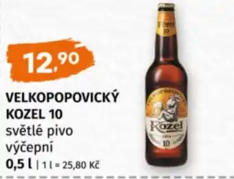 Terno Velkopopovický kozel 10 světlé pivo výčepní nabídka