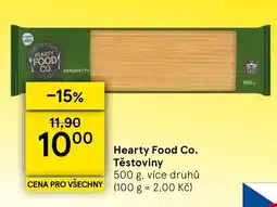 Tesco Hearty Food Co. Těstoviny nabídka