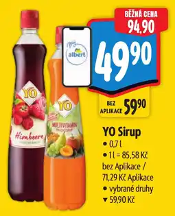 Albert YO Sirup nabídka