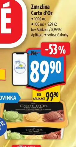 Albert Zmrzlina Carte d'Or nabídka
