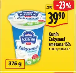 Albert Kunín Zakysaná smetana 15% nabídka