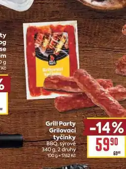 Billa Grill Party Grilovací tyčinky BBQ, sýrové nabídka