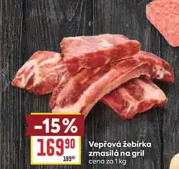 Billa Vepřová žebírka zmasilá na gril cena za nabídka