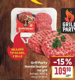 Billa Grill Party Hovězí burger na gril balení nabídka