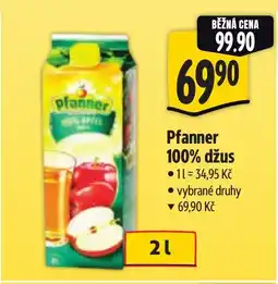 Albert Pfanner 100% džus nabídka