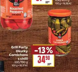 Billa Grill Party Okurky Cornichons s chilli 330/190 g nabídka