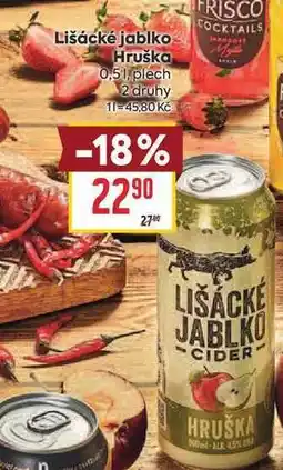 Billa Lišácké jablko Hruška 0,51, plech nabídka