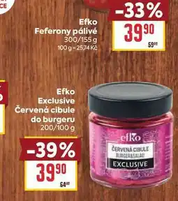 Billa Efko Exclusive Červená cibule do burgeru 200/100 g nabídka