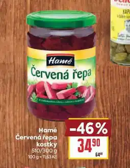 Billa Hamé Červená řepa kostky 510/300 g nabídka