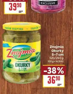 Billa Znojmia Okurky 5-7 cm 520/260 g nabídka
