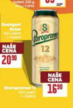 Billa Pivo staropramen 12 nabídka