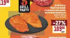 Billa Grill party vepřový steak z krkovice bez kosti, kořeněný barbecue nabídka