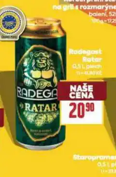 Billa Pivo radegast ratar nabídka