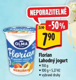 Albert OLMA Florian Lahodný jogurt nabídka