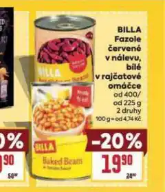 Billa Billa bílé fazole v rajčatové omáčce nabídka