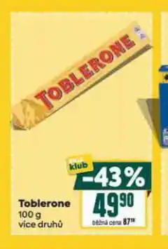 Billa Toblerone nabídka