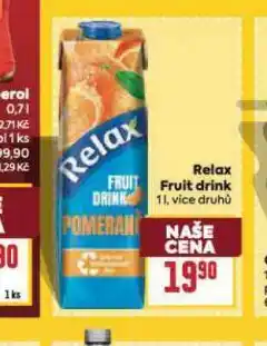 Billa Relax fruit drink nabídka