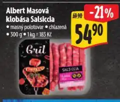 Albert Masová klobása salsiccia nabídka