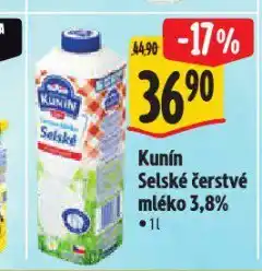 Albert Kunín selské čerstvé mléko nabídka