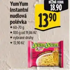 Albert Yum yum instantní polévka nabídka
