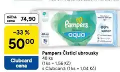 Tesco Pampers dětské vlhčené ubrousky nabídka