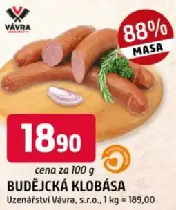 Trefa Budějcká klobása nabídka