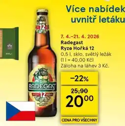 Tesco Radegast Ryze Hořká 12 nabídka