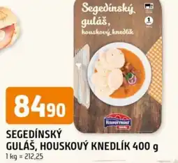 Trefa Segedínský guláš, houskový knedlík nabídka
