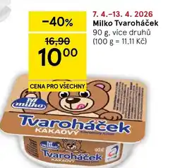 Tesco Milko Tvaroháček nabídka
