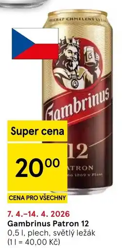Tesco Gambrinus Patron 12 nabídka