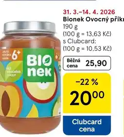 Tesco Bionek Ovocný příkrm nabídka