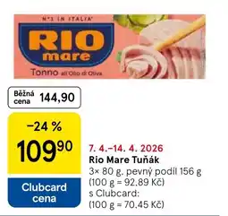 Tesco Rio Mare Tuňák nabídka