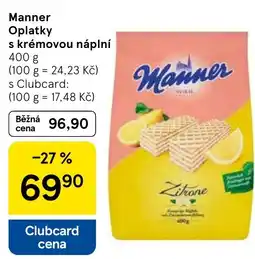 Tesco Manner Oplatky s krémovou náplní nabídka