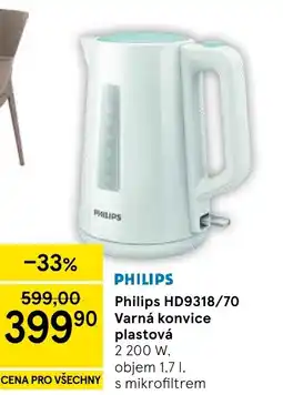 Tesco Philips HD9318/70 Varná konvice plastová nabídka