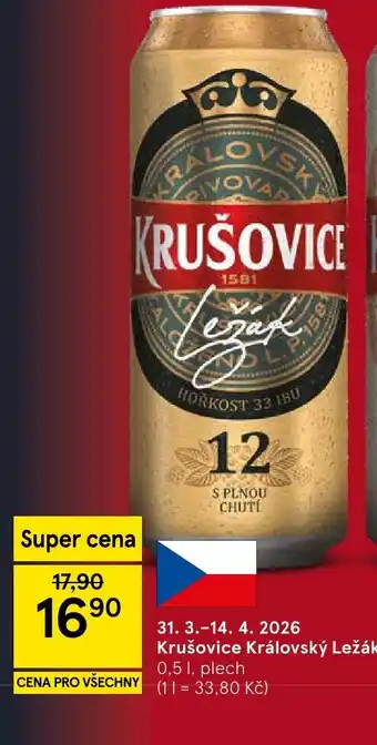 Tesco Krušovice Královský ležák 12 nabídka