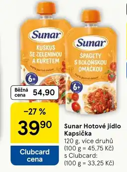 Tesco Sunar Hotové jídlo Kapsička nabídka