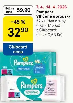 Tesco Pampers Vlhčené ubrousky nabídka