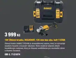 OBI DEWALT 18V Úhlová bruska, DCG405NT, 125 mm bez aku. kufr T-STAK nabídka