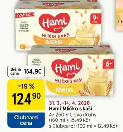 Tesco Hami Mlíčko s kaší nabídka