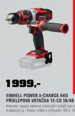 OBI Einhell power x-change aku příklepová vrtačka te-cd 18/48 li-i-solo nabídka