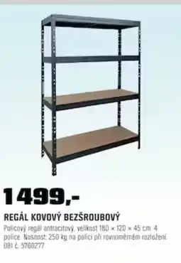 OBI Regál kovový bezšroubový nabídka