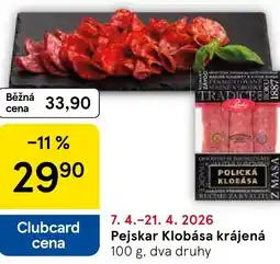Tesco Pejskar Klobása krájená nabídka