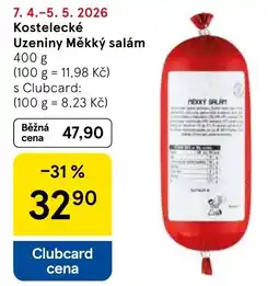 Tesco Kostelecké Uzeniny Měkký salám nabídka